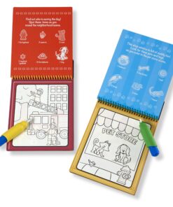 Melissa & Doug On the Go Water Wow! Reusable Water-Reveal Activity Pads, 2-pk, Vehicles, Animals - Party Favors, Stocking Stuffers, Travel Toys For Toddlers, Mess Free Coloring Books For Kids Ages 3+ Bundle: Vehicles, Animals 31 81eQlS fblL 1