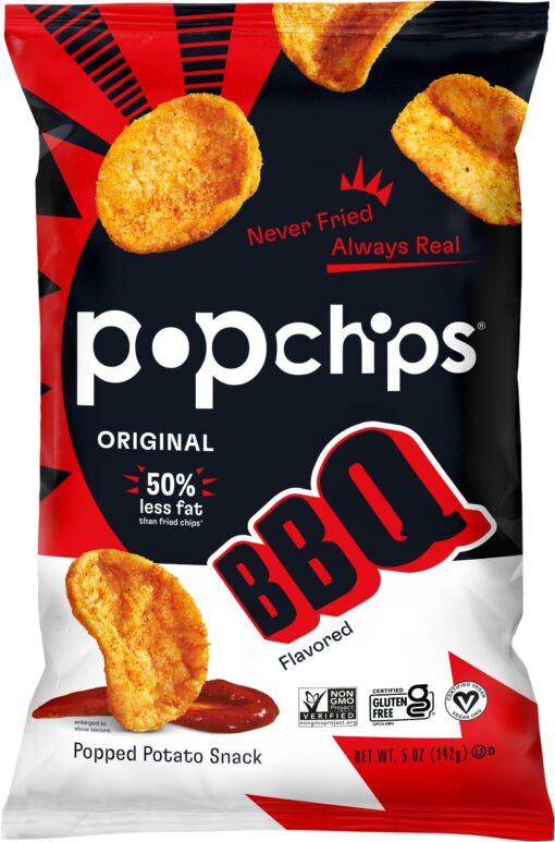 popchips Potato Chips BBQ Potato Chips, 5 Ounce (Pack of 12) Barbecue 5 Ounce (Pack of 12)