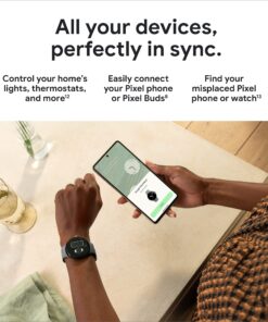 Google Pixel Watch - Android Smartwatch with Fitbit Activity Tracking - Heart Rate Tracking Watch - Matte Black Stainless Steel case with Obsidian Active band - WiFi Matte Black case w/ Obsidian Active band - WiFi 30 81eQwldCZML