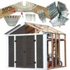 EZBUILDER 70187 Peak Style Shed Instant Framing Kit, 7'x8', Brown 28 81eSBURciIL