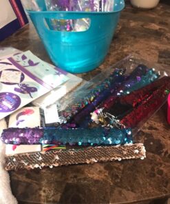 KUUQA 16 Pcs Magic Sequins The Mermaid Bracelets 2-Color Sequin Reversible Glitter Slap Bracelets Charms Wristband for Kids Little Mermaid Birthday Party Favors Bags Supplies (Random Colors) 33 81eXs1sZiL