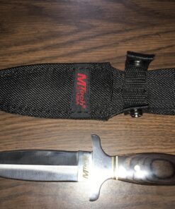 MTech USA – Fixed Blade Knife – Satin Finish Stainless Steel Blade, Brown Wood Handle with Stainless Steel Bolster, Includes Nylon Sheath - Hunting, Camping, Survival, Tactical – MT-20-03 34 81eZXfbofxL