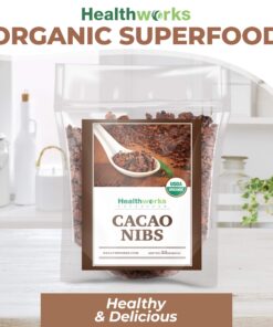 Healthworks Cacao Nibs Raw Organic (32 Ounces / 2 Pound) | Criollo Bean | Unsweetened Chocolate Substitute | Certified Organic | Keto, Vegan & Non-GMO | Antioxidant 32 oz/2 Pound 12 81eZyh NIrL