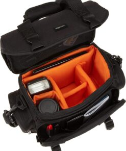 Alternative view of Amazon Basics Large DSLR Gadget Bag, Black with Orange Interior, Solid