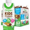 Orgain Organic Kids Nutritional Protein Shake, Chocolate - Kids Snacks with 8g Dairy Protein, 22 Vitamins & Minerals, Fruits & Vegetables, Gluten Free, Soy Free, Non-GMO, 8.25 Fl Oz (Pack of 12) Pack of 12 49 81eag0qcHeL