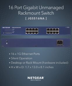 NETGEAR 16-Port Gigabit Ethernet Unmanaged Switch (JGS516) - Desktop or Rackmount, and Limited Lifetime Protection 6 81edEZWXJWS