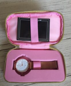 Wristology 10 Styles Maxi Crystal Watch Leather Band - Interchangeable Genuine Leather Strap - Large Easy to Read Watch with Second Hand for Women, Men, Nurses, Teachers Rose Gold Metal Mesh 44 81egN4Lwv6L