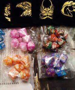 QMay DND Dice Set with 6 Pattern Dice Bag, 42 Pieces, 6 Sets Double - Colors Polyhedron Great for Dungeons and Dragons RPG MTG Table Games 6 sets-42pcs 43 81ehYG1YsAL