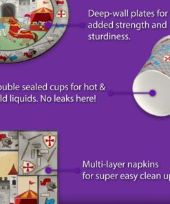 Medieval Knight Castle Birthday Party Supplies Set Plates Napkins Cups Tableware Kit for 16 9 81ei1LIUNTL