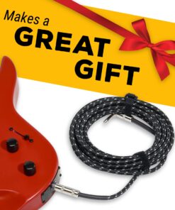 Alternative view of GLS Audio Instrument Cable - Amp Cord for Bass & Electric Guitar - Straight to Right Angle 1/4 Inch Instrument Cable - Black/Grey Braided Tweed, 10ft 10 Ft. Right-Angle