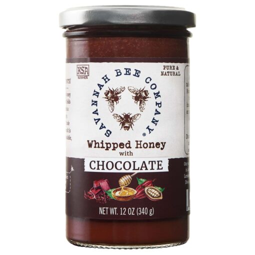 Savannah Bee Company Whipped Honey - All Natural Spreadable Honey Chocolate 12 Ounce (Pack of 1)