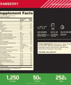 Optimum Nutrition Serious Mass, Weight Gainer Protein Powder with Immune Support, Strawberry, 6 Pound (Packaging May Vary) 8 Servings (Pack of 1) 16 81ekPI5BDpL