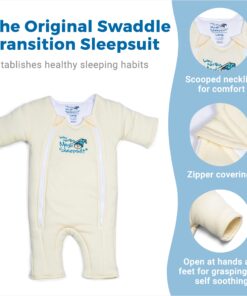 Baby Merlin's Magic Sleepsuit - 100% Cotton Baby Transition Swaddle - Baby Sleep Suit - Cream - 6-9 Months 23 81elE0lNBJL