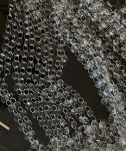 WAZHRMGHG 99FT Clear Acrylic Crystal Garland Strands Hanging Chandelier Bead Chain Ornament String Decorations for Manzanita Centerpiece Christmas Tree Wedding Party Celebration (99FT(30M)) 99FT(30M) 31 81enGNCSBKL