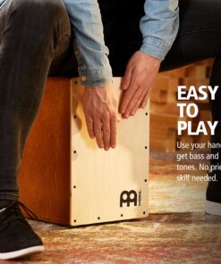 Meinl Percussion Jam Cajon Box Drum with Snare and Bass Tone for Acoustic Music — Made in Europe — Baltic Birch Wood, Play with Your Hands, 2-Year Warranty (JC50LBNT) Light Brown/Natural 21 81enV2zjyTL
