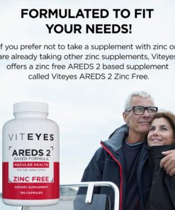 Viteyes AREDS 2 Zinc Free Macular Support, Natural Allergen Free Capsules with Vitamin E, Vitamin C, Lutein & Zeaxanthin, No Zinc, No Copper, Eye Doctor Trusted, Manufactured in The USA, 180 Ct 180 Count (Pack of 1) 10 81eoVin5JBL