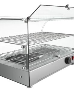 KoolMore 22" Commercial 2 Shelf Countertop Food Warmer Display Case - 1.5. cu ft., Silver, Model:HDC-1.5C 1.5 cu. ft. 17 81eokYHFkxL