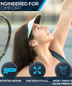 No Headache Women’s Sun Visor 3" Square Brim Visor Hat for Golf and Tennis Visor One Size Abyss Black 15 81eokyUVwL