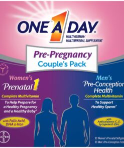 One A Day Men's & Women's Pre-Pregnancy Multivitamin Softgel including Vitamins A, Vitamin C, Vitamin D, B6, B12, Folic Acid & more, 30+30 Count, Supplement for Before, During, and Postnatal 32 81ep2KbuLwL