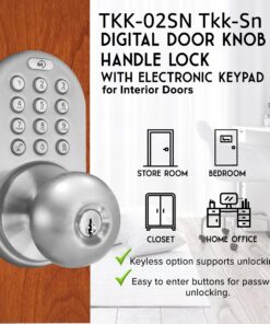 MiLocks TKK-02SN Tkk-Sn Digital Door Knob Lock with Electronic Keypad, Satin Nickel, Keypad, Keyless 19 81eq5kJRZqL