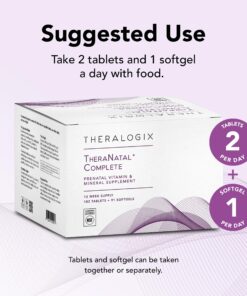 Theralogix TheraNatal Complete Prenatal Vitamin Supplement - 91-Day Supply - with DHA, Vitamin D3, Folate, Iodine, Choline, Iron, Vitamin B6 & More - NSF Certified - 182 Tablets & 91 Softgels 16 81eqP5luTvL