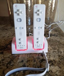 Kulannder Wii Remote Battery Charger(Free USB Wall Charger+Lengthened Cord) Dual Charging Station Dock with Two Rechargeable Capacity Increased Batteries for Wii/Wii U Game Remote Controller (White) 35 81eqSOAn9JL