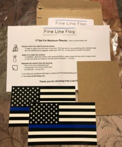 Thin Blue Line Flag Decals - 3x5 in. Black White and Blue American Flag Stickers for Cars, Trucks - in Support of Police and Law Enforcement Officers (2-Pack) 2-pack 31 81ermS8XEHL