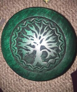 New Age Imports Round Tree of Life Altar Table, Rustic Green, Magenta 35 81etR2RV9pL