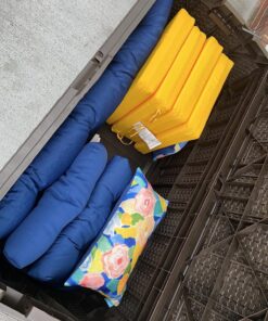 Suncast 99 Gallon Resin Wicker Patio Outdoor Storage Container for Toys, Furniture Deck box, Mocha 55 81etxotmwNL