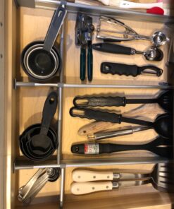 Practical Comfort Aluminum Kitchen Drawer Organizer for Silverware Utensils Flatware 9 Dividers Set | SMALL 3 Dividers 15.3" to 17.5" + 6 Dividers 3.8" 33 81evBxEy7rL