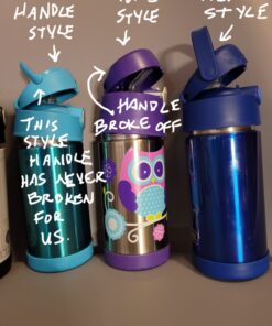 THERMOS FUNTAINER 12 Ounce Stainless Steel Vacuum Insulated Kids Straw Bottle, Blue Solid Color 36 81evejAg4LL