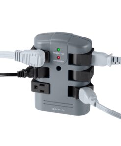 Belkin Power Strip Surge Protector - 6 Rotating AC Multiple Outlets, Flat Pivot Plug - Heavy Duty Wall Outlet Extender for Home, Office, Travel, Computer Desktop & Phone Charging Brick (1,080 Joules) 1 Pack 22 81evpVFnoKL