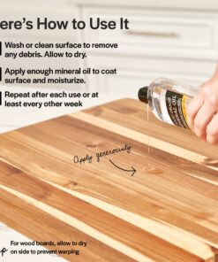 Thirteen Chefs Mineral Oil - 12oz Food Grade Conditioner for Wood Cutting Board, Countertop & Butcher Block, Lubricant for Knife or Meat Grinder - Safe USP Finish on Marble, Soapstone 12 Fl Oz 37 81eybKwqY3L 1