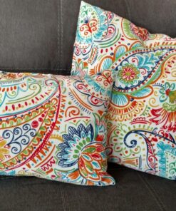 Greendale Home Fashions Rectangle Outdoor Accent Pillows in Painted Paisley (Set of 2), Jamboree 14 81f jACKfYL