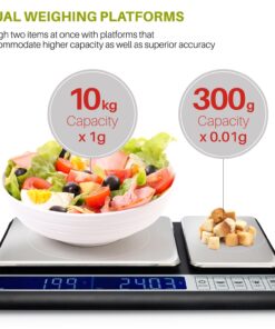 Smart Weigh Culinary Kitchen Scale 10 kilograms x 0.01 Grams, Digital Food Scale with Dual Weight Platforms for Baking, Cooking, Food, and Ingredients 37 81f0hOAg8L
