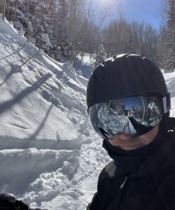 OutdoorMaster Ski Goggles PRO - Frameless, Interchangeable Lens 100% UV400 Protection Snow Goggles for Men & Women A0-blackframe Revosilverlens Vlt10% 46 81f3MRtnjBL