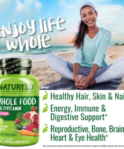 NATURELO Whole Food Multivitamin for Women - with Vitamins, Minerals, & Organic Extracts - Supplement for Energy and Heart Health - Vegan - Non GMO - 120 Capsules 120 Count (Pack of 1) 29 81f3qoctGyL