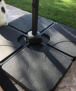 Best Choice Products 4-Piece 155lb Capacity Heavy-Duty Cantilever Offset Patio Umbrella Stand Square Base Plate Set w/Easy-Fill Spouts for Water or Sand - Black 35 81f4geSwiAL