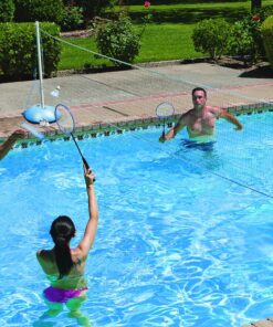 Poolmaster Deluxe Badminton Set for Swimming Pools & Backyards - Includes 4 Rackets, 4 Birdies, Carrying Case (New & Improved 2020 Version) 14 81f57I JjHL