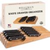 Bellemain 100% Pure Bamboo in Drawer Knife Block | Knife Drawer Organizer | Store Knives Safely with The Blades Down | Storage Solution for Your Kitchen | Knife Organizer Drawer Insert 14 81f5TATutHL
