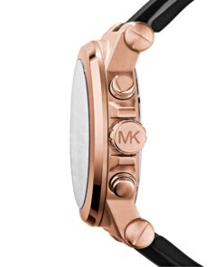 Michael Kors Dylan Men's Watch, Stainless Steel Chronograph Watch for Men with Steel or Silicone Band Black/Rose gold 26 81f5qBKYVCL