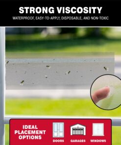 Window Fly Traps by Catchmaster - 12 Count, Ready to Use Indoors. Insect, Bugs, Fly & Fruit Fly Glue Adhesive Sticky Paper - Waterproof Easy Application Ready Disposable Non-Toxic 12 Traps 22 81f6SZUnyKL 2