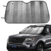 Big Hippo Front Car Sunshade Windshield-Jumbo/Standard Sun Shade Keeps Vehicle Cool-UV Ray Protector Sunshade-Easy to Use Sun Shade-Silver(55.16"X 27.5") Silver 55.16"*27.5" 15 81f7zRktxyL