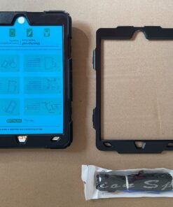 SEYMAC stock iPad 9th/ 8th/ 7th Generation Case 10.2’’, Shockproof with Screen Protector Pencil Holder 360° Rotating Hand Strap &Stand, for 10.2 inch 2021/2020/2019 (Black) Black+Back 59 81f9Er0VdJL