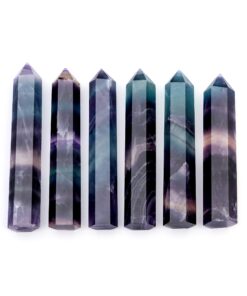 CrystalTears Fluorite Healing Crystal Wands Set Faceted Prism Gemstone Point Wand Carved Reiki Healing Stone with Box Gift for Christmas Fluorite-3pcs 17 81f9YHNS15L