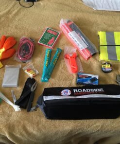 Always Prepared Premium (125 Piece) Roadside Emergency Car Kit – with Jumper Cables – All-in-One Auto Safety and First Aid Kit – Travel Safety for Women, Men, and College Kids – Roadtrip Essentials Premium Roadside Kit 46 81f9iJLRfL