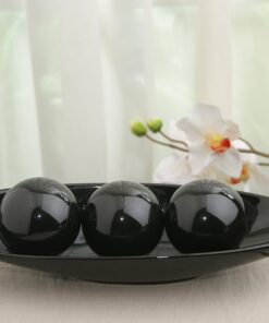 Hosley Decorative Bowl and Orb Set. Ideal Gift for Weddings Special Occasions and for Decorative Centerpiece in Your Living Dining Room (Black) Black 24 81f9iwLUFOL