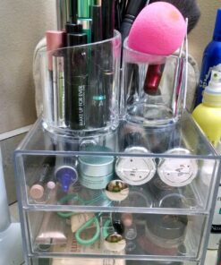 iDesign BPA-Free Plastic 3-Drawer Vanity Organizer - 6.5" x 6.5" x 6.5", Clear 44 81fADGCuPFL