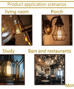 DSYJ for Edison Light Bulbs, Vintage 60 Watt Incandescent Light Bulbs E26 Base Dimmable Decorative Antique Filament Light Bulbs 252 Lumens, Ray Amber Warm 1 Pcs 1 Count (Pack of 1) 28 81fAiess1UL