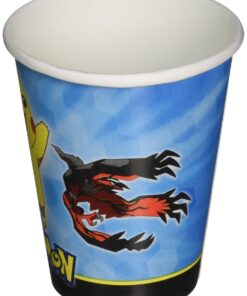 Amscan Electrifyingly Cute Pikachu & Friends Birthday Party Paper Cups (8 Pack), 9 oz, Blue 5 81fBaUFa L